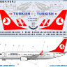738 laser decal Boeing 737-800 TURKISH 1/144