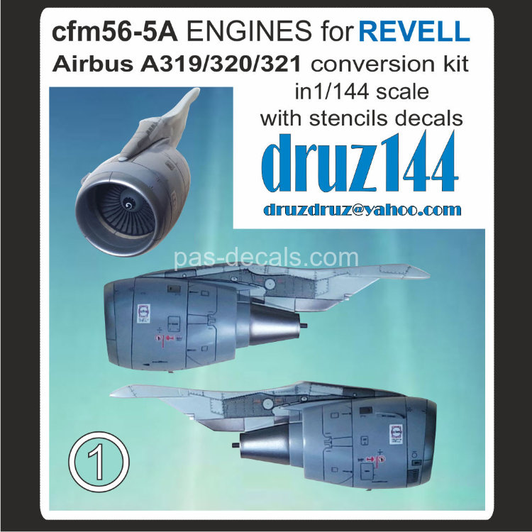 Конверсионный набор cfm56-5A engines for Revell kits 1-144