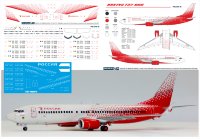 Лазерная декаль на Boeing 737-800 Авиакомпания Россия масштаб 1/144  