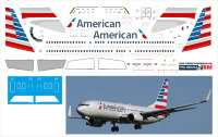 Декаль на Boeing 737-800  American Airlines New 1/144