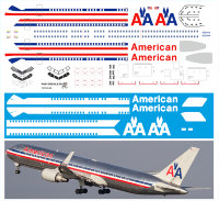 763 Лазерная декаль на модель самолета Boeing 767-300  1/144 Американ ЗВЕЗДА