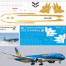 789 Лазерная декаль на Boeing 787 900 с элементами белой печати Vietnam Airlines 1/144